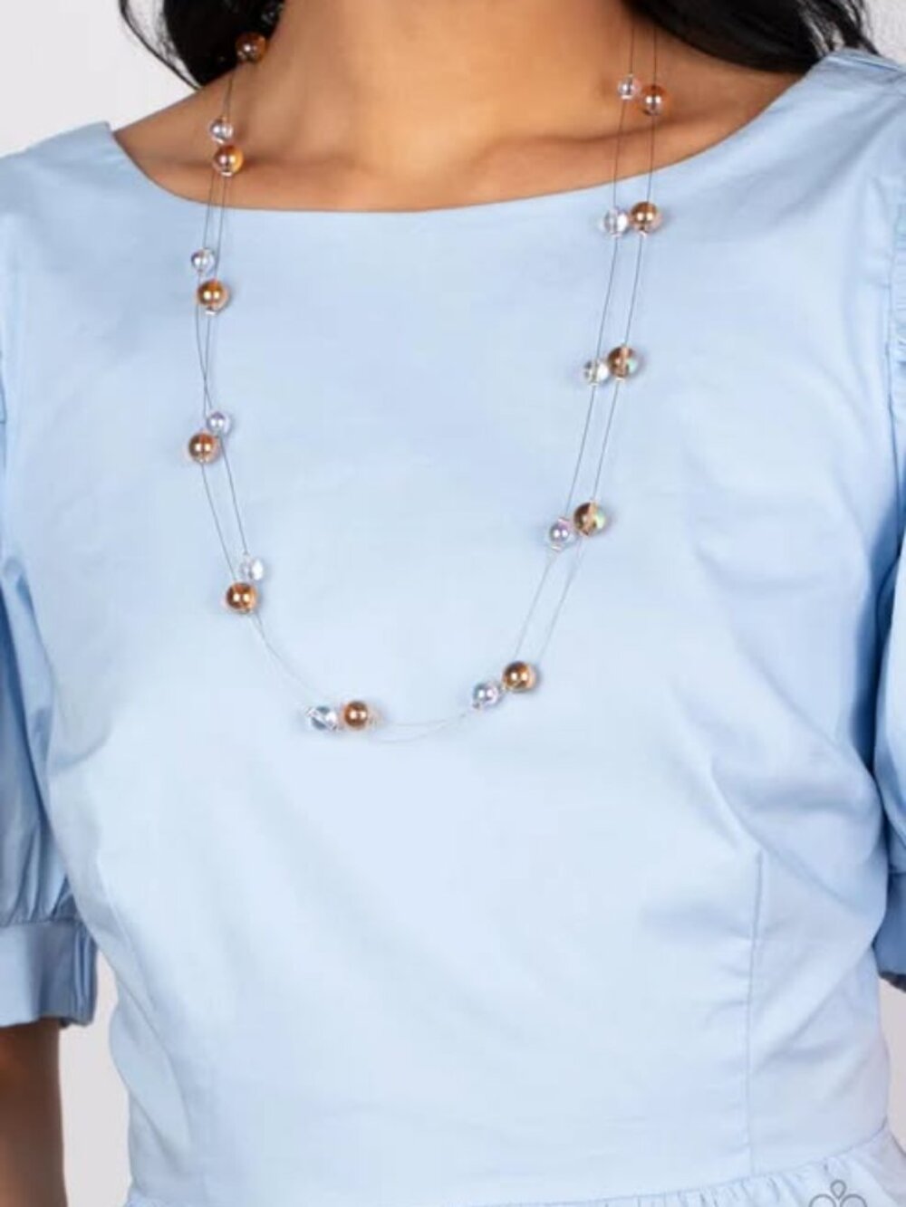 Paparazzi two piece Necklace and Bracelet Orange and Silver Matching Set